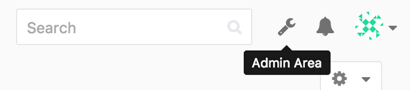 GitLab 메뉴의 ``Admin area'' 버튼