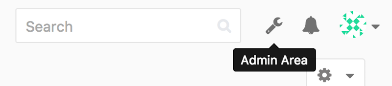 Пункт ``Admin area'' в меню GitLab.