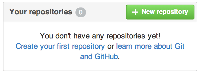 Področje »Your repositories«